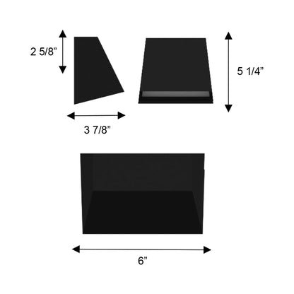 Fillet Outdoor LED Wall Light - line drawing.