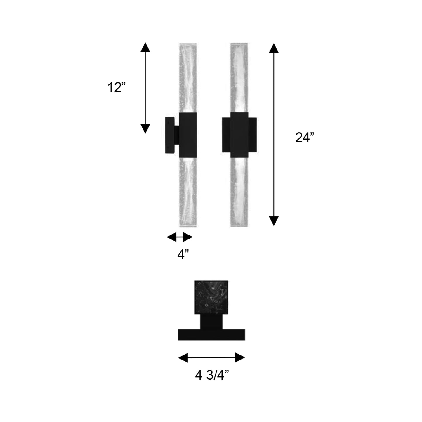 Folio Outdoor LED Wall Light - line drawing.