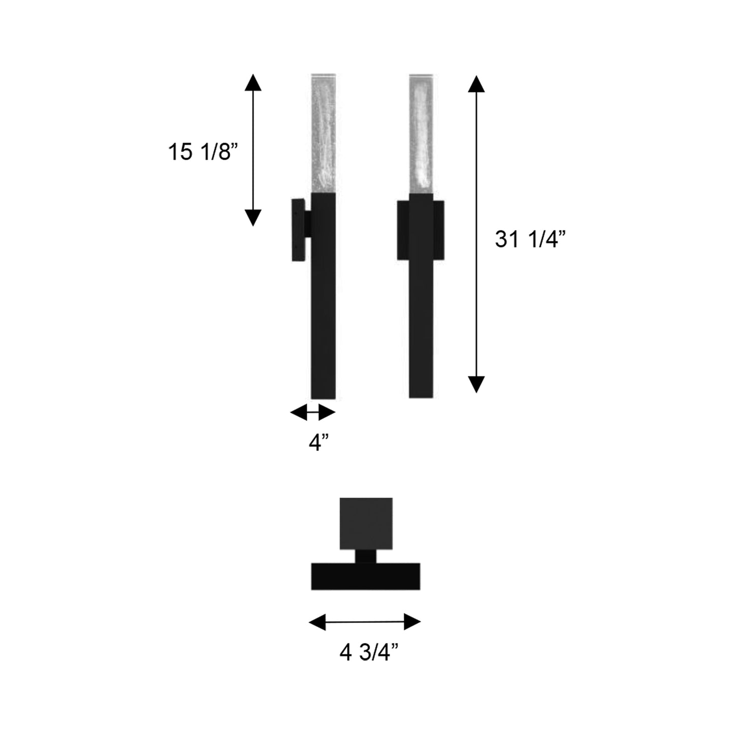 Folio Outdoor LED Wall Light - line drawing.
