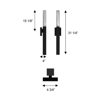 Folio Outdoor LED Wall Light - line drawing.