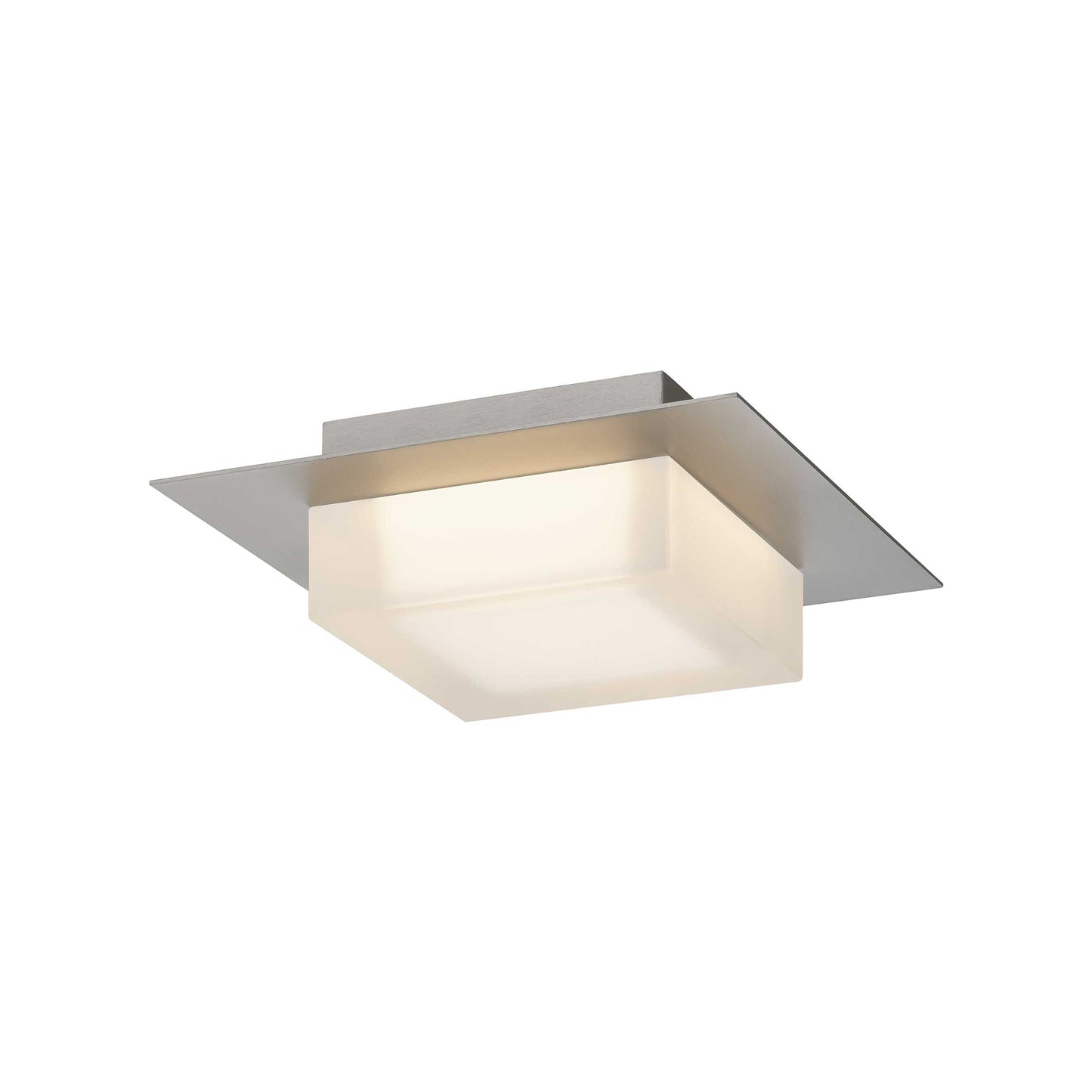 Foursquare Outdoor LED Flush Mount Ceiling Light in Brushed Aluminum (8-Inch).