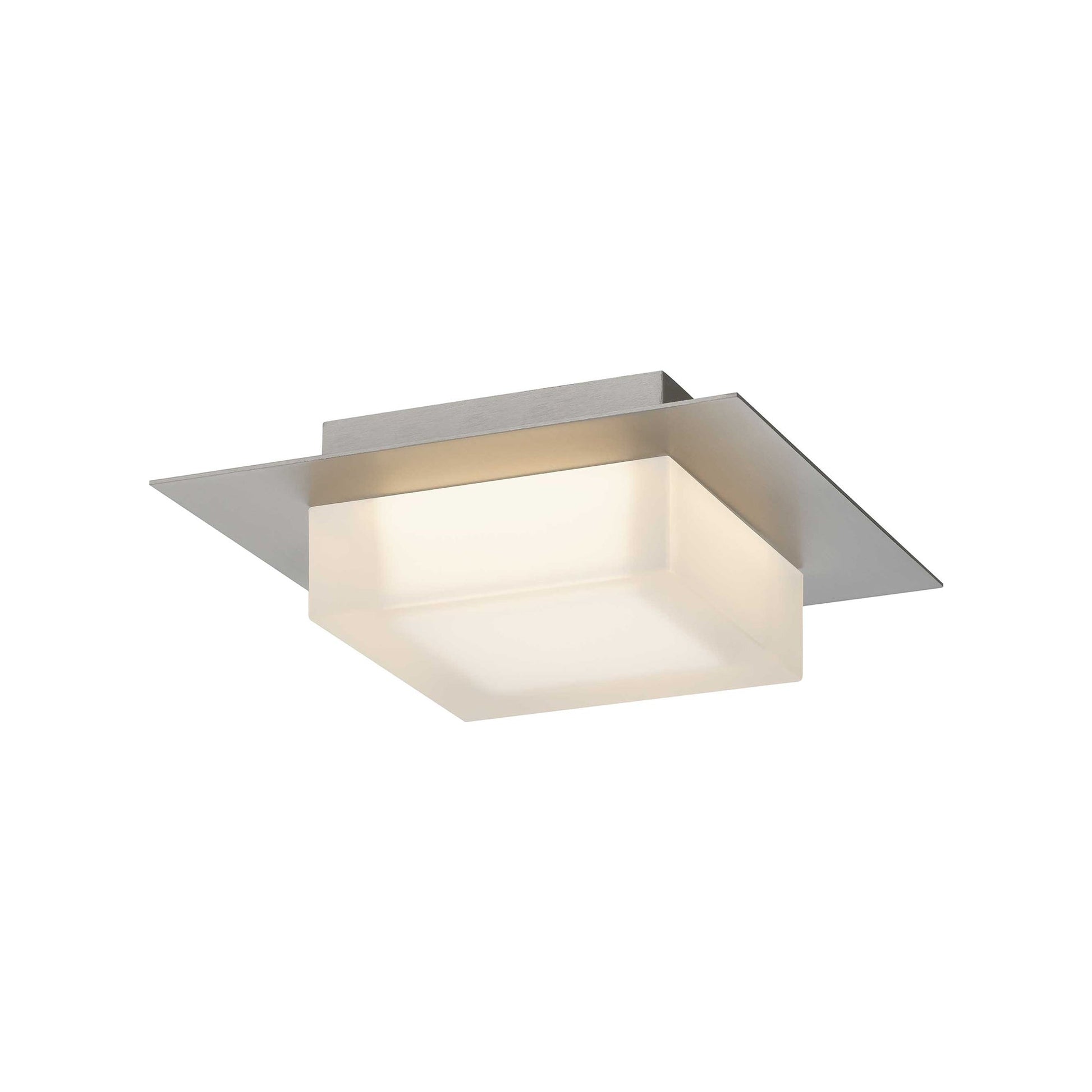 Foursquare Outdoor LED Flush Mount Ceiling Light in Brushed Aluminum (8-Inch).