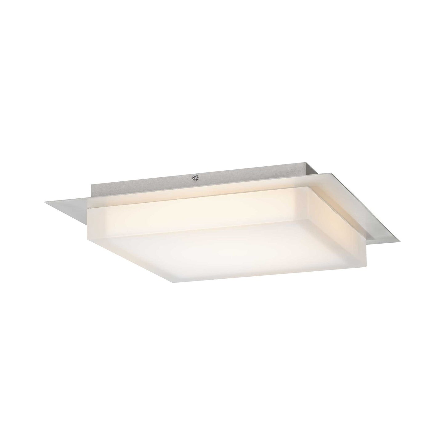 Foursquare Outdoor LED Flush Mount Ceiling Light in Brushed Aluminum (14-Inch).