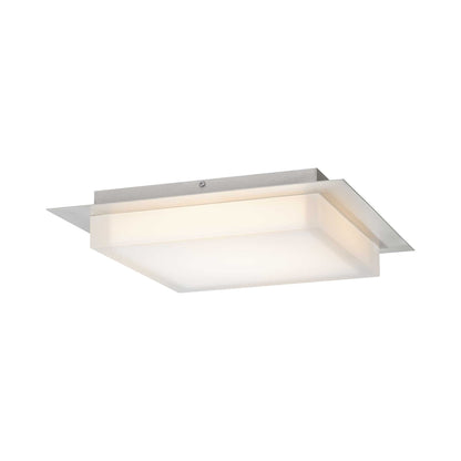 Foursquare Outdoor LED Flush Mount Ceiling Light in Brushed Aluminum (14-Inch).