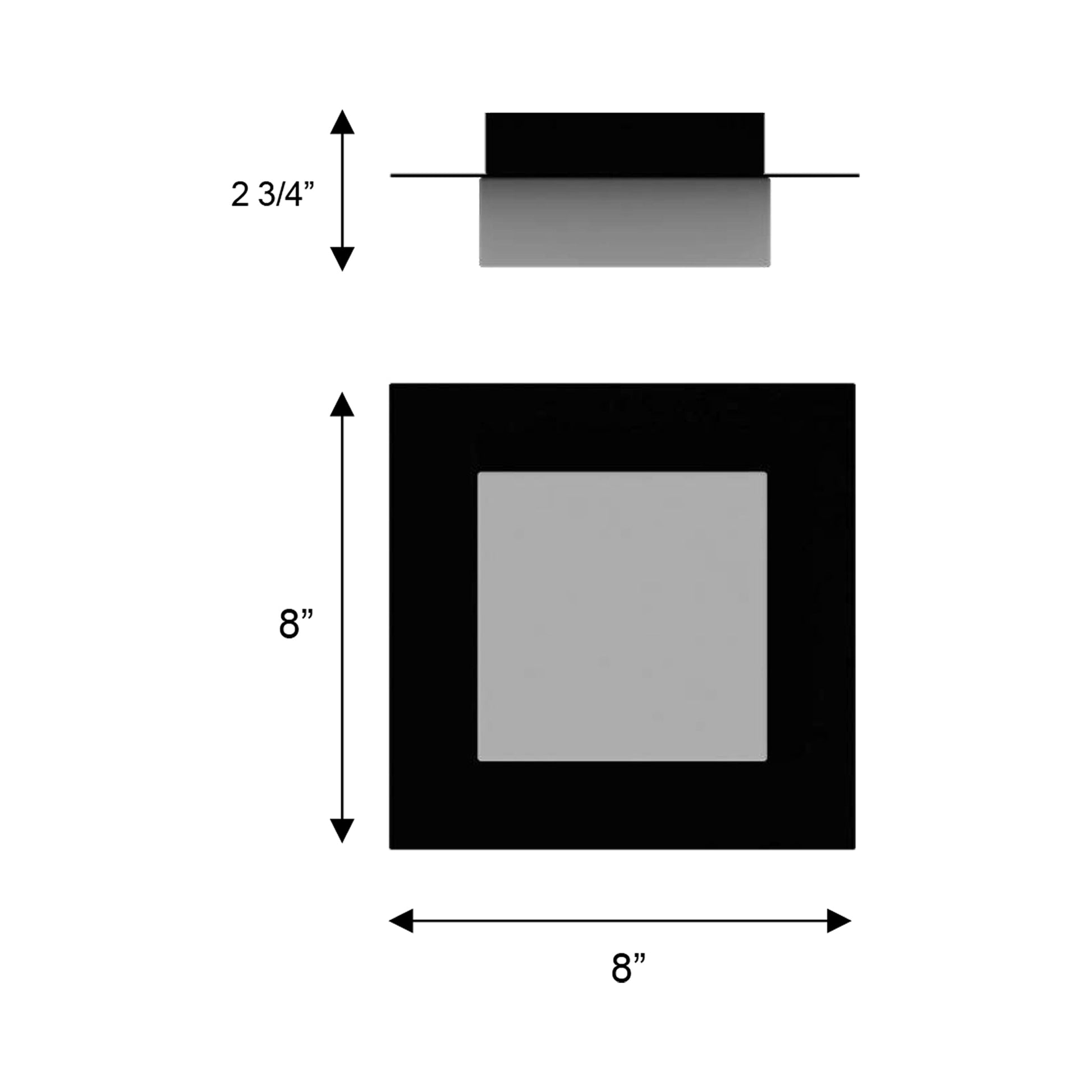 Foursquare Outdoor LED Flush Mount Ceiling Light - line drawing.