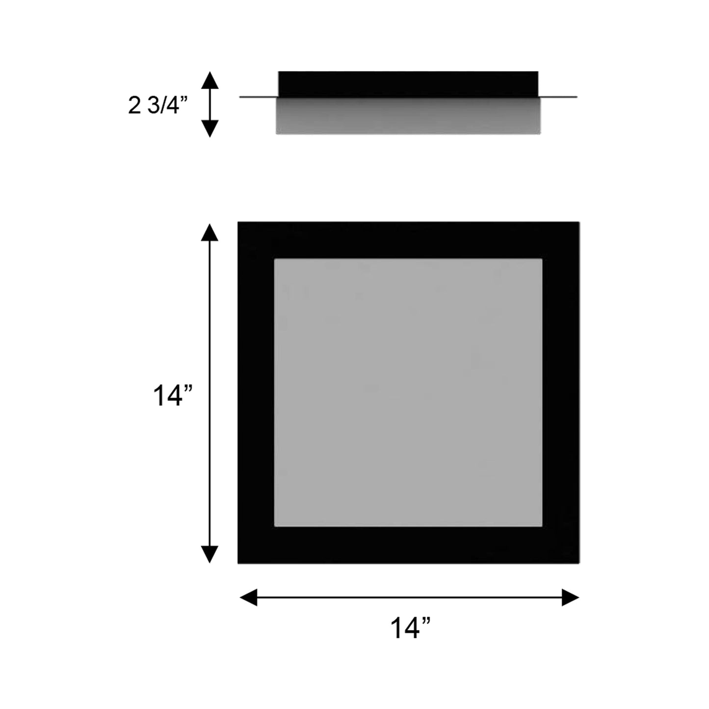 Foursquare Outdoor LED Flush Mount Ceiling Light - line drawing.