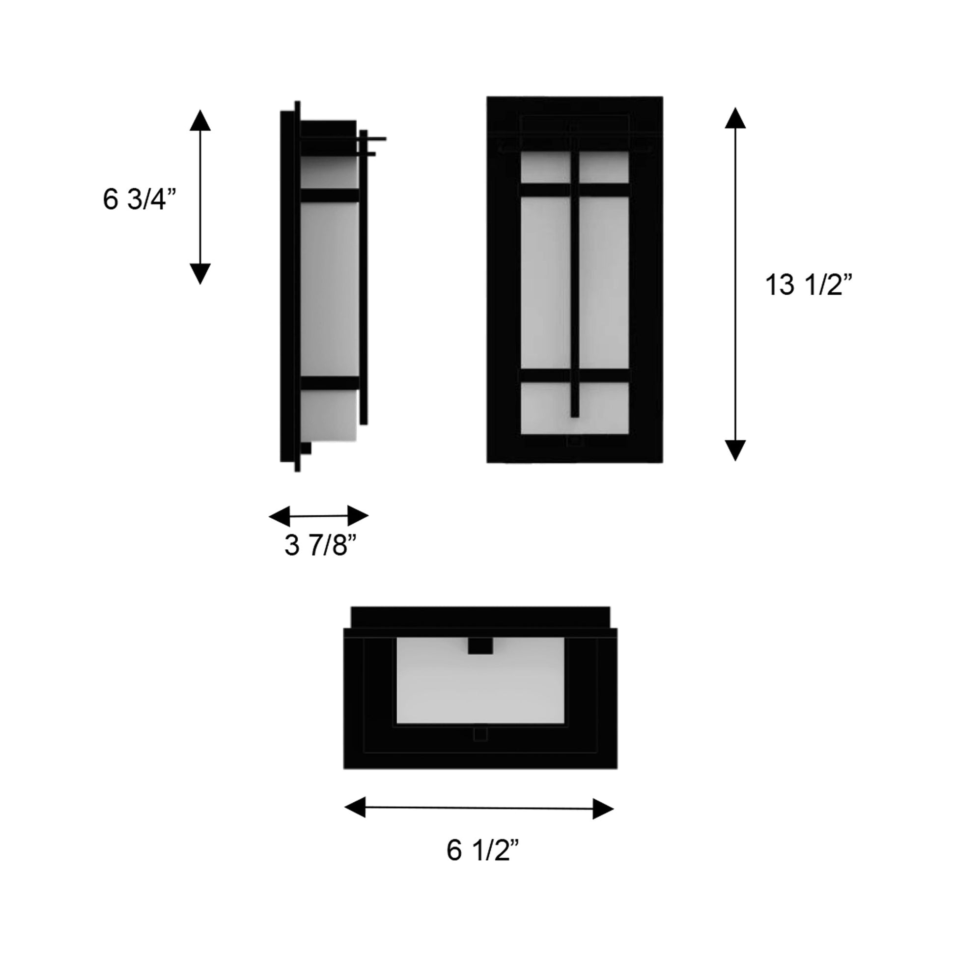 Frank Outdoor LED Wall Light - line drawing.