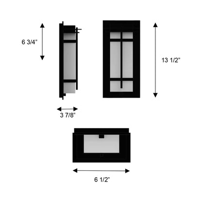 Frank Outdoor LED Wall Light - line drawing.