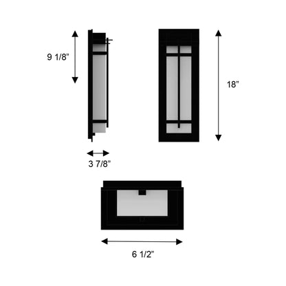 Frank Outdoor LED Wall Light - line drawing.