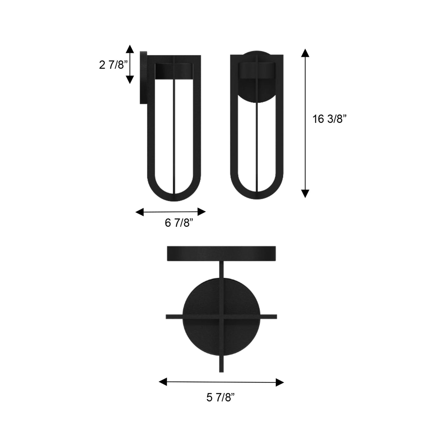 Furo Outdoor LED Wall Light - line drawing.