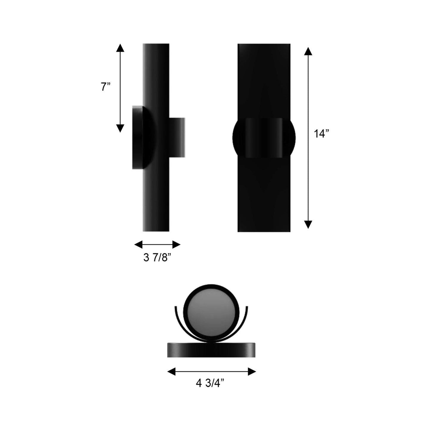 Hugo Outdoor LED Wall Light - line drawing.