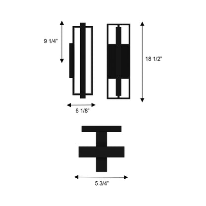In & Out Outdoor LED Wall Light - line drawing.