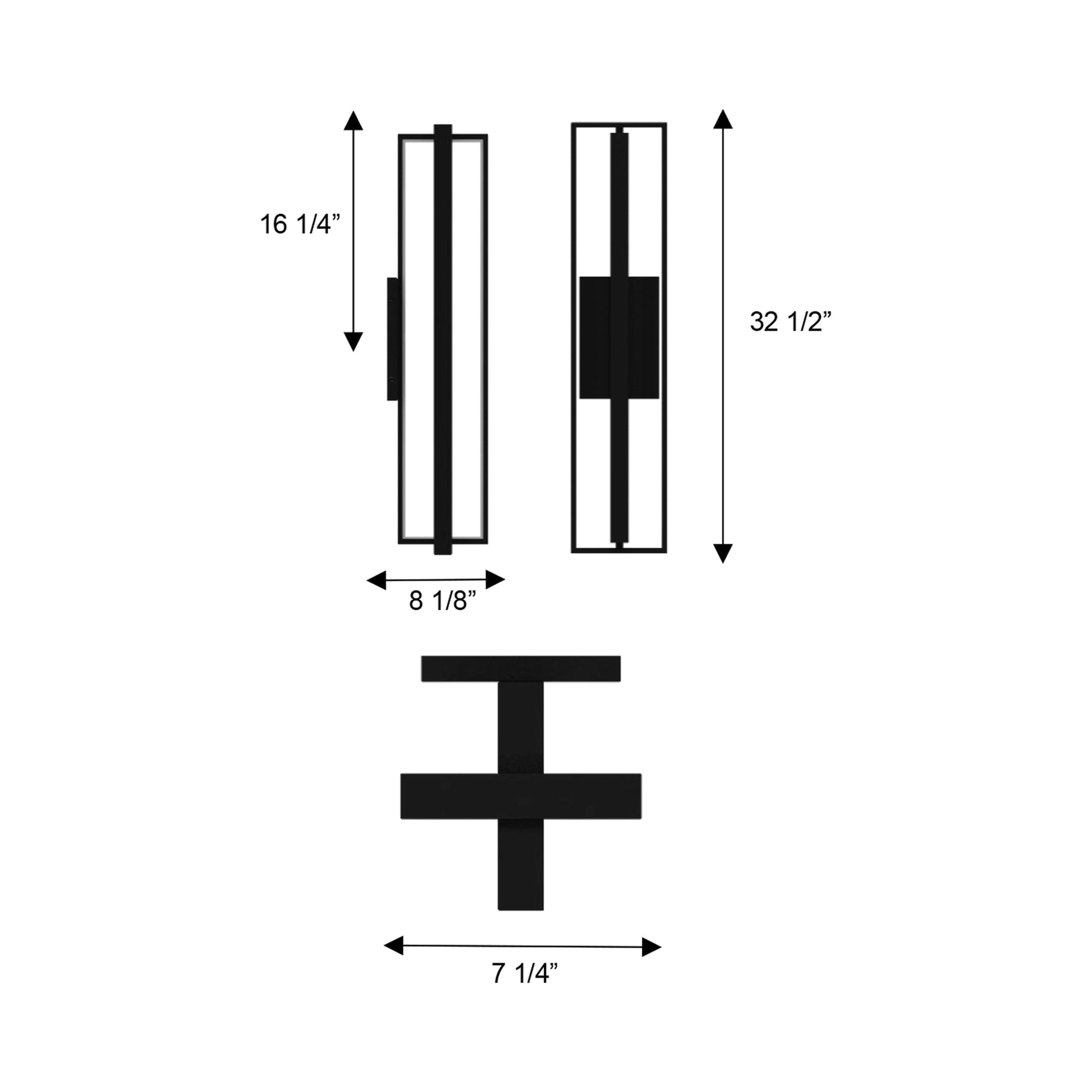 In & Out Outdoor LED Wall Light - line drawing.