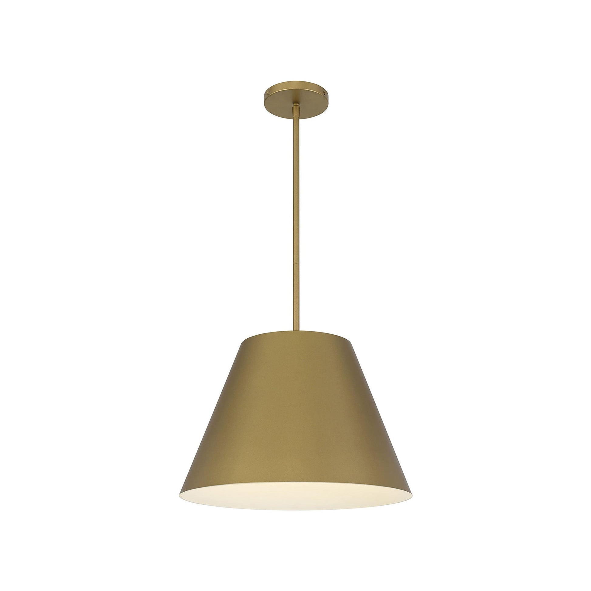 Jaz Outdoor LED Pendant Light in Painted Brass (16-Inch).