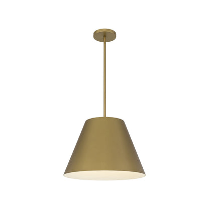 Jaz Outdoor LED Pendant Light in Painted Brass (16-Inch).