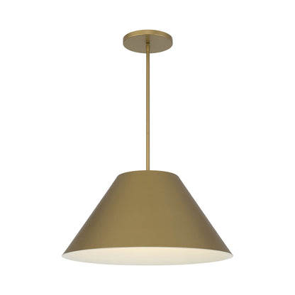 Jaz Outdoor LED Pendant Light in Painted Brass (21.88-Inch).