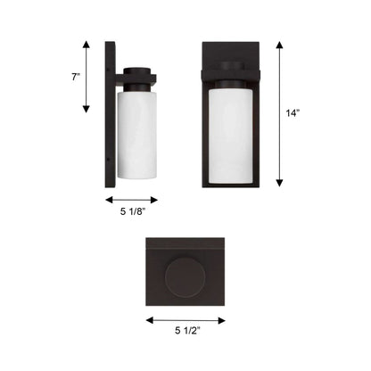 Kast Outdoor LED Wall Light - line drawing.