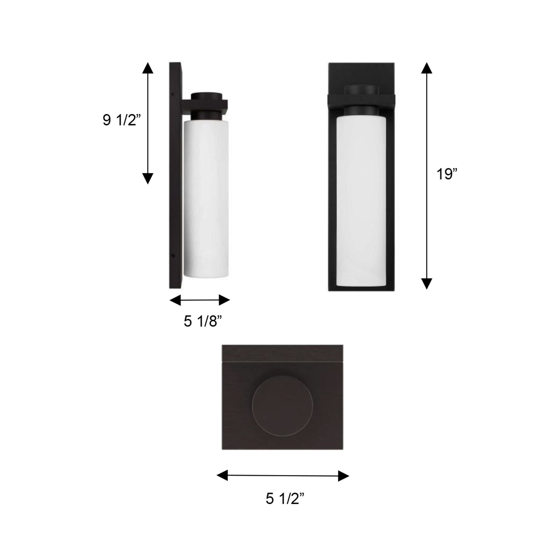 Kast Outdoor LED Wall Light - line drawing.