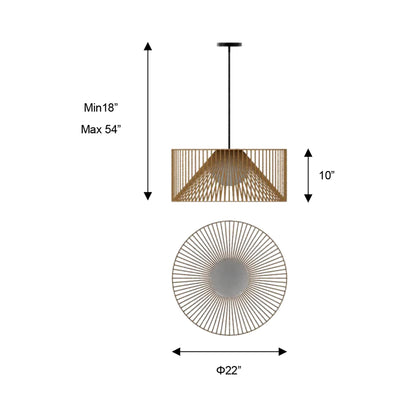 Key West Outdoor LED Pendant Light - line drawing.