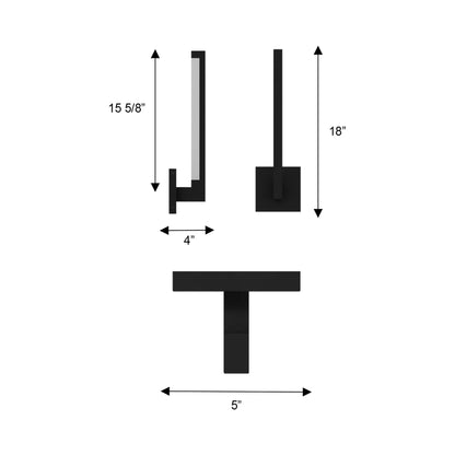 Lana Outdoor LED Wall Light - line drawing.