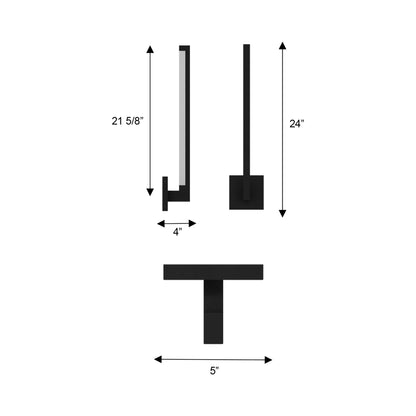 Lana Outdoor LED Wall Light - line drawing.