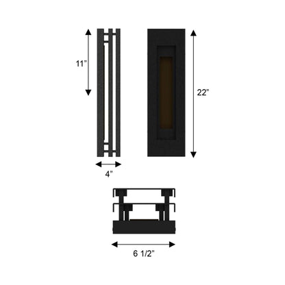 Layer Outdoor LED Wall Light - line drawing.