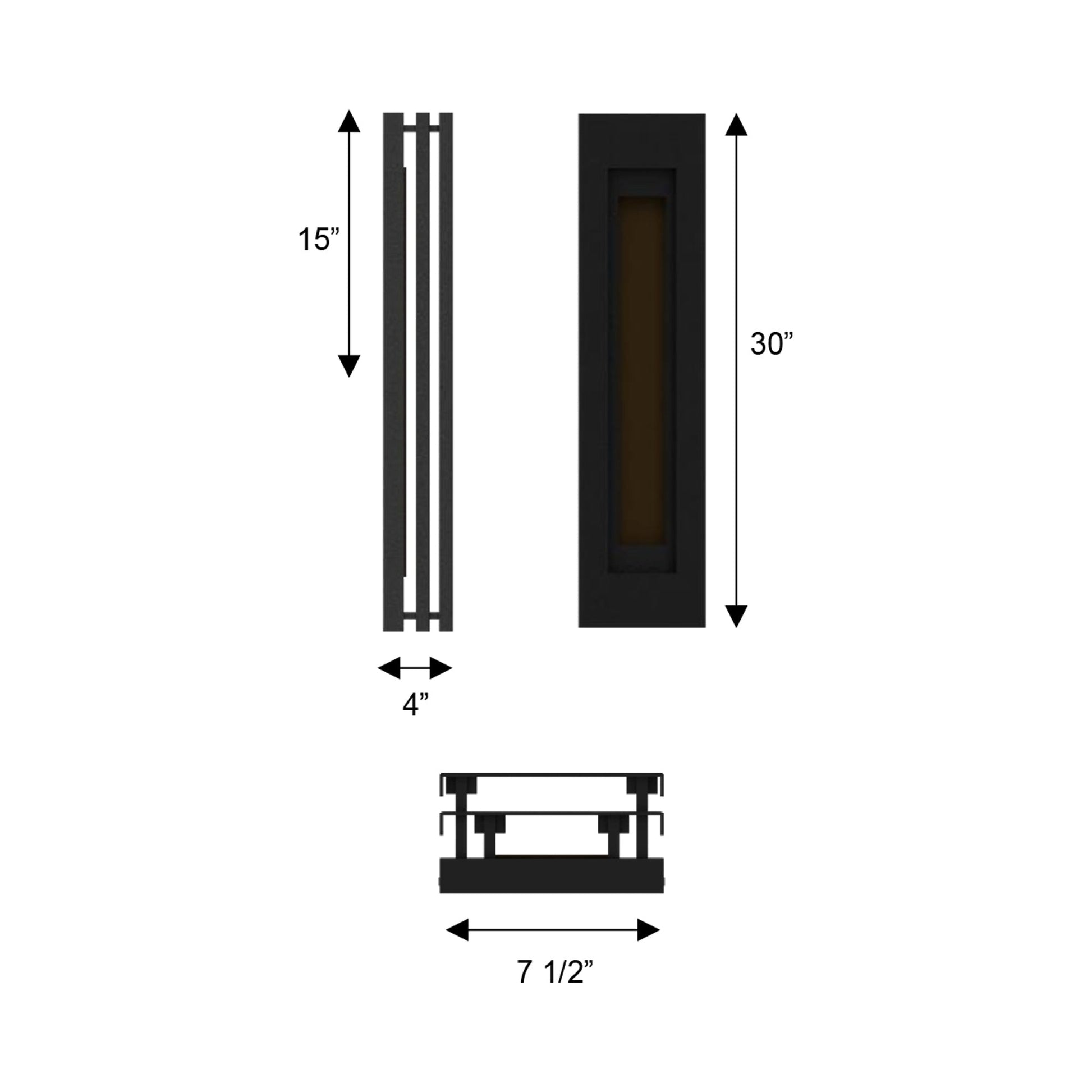 Layer Outdoor LED Wall Light - line drawing.