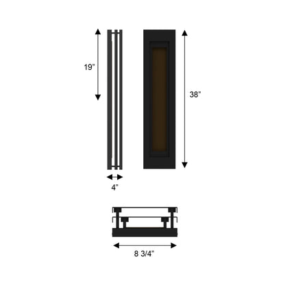 Layer Outdoor LED Wall Light - line drawing.