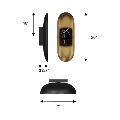 Marilyn Outdoor LED Wall Light - line drawing.