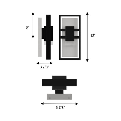Mars Outdoor LED Wall Light - line drawing.