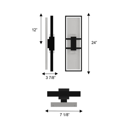 Mars Outdoor LED Wall Light - line drawing.