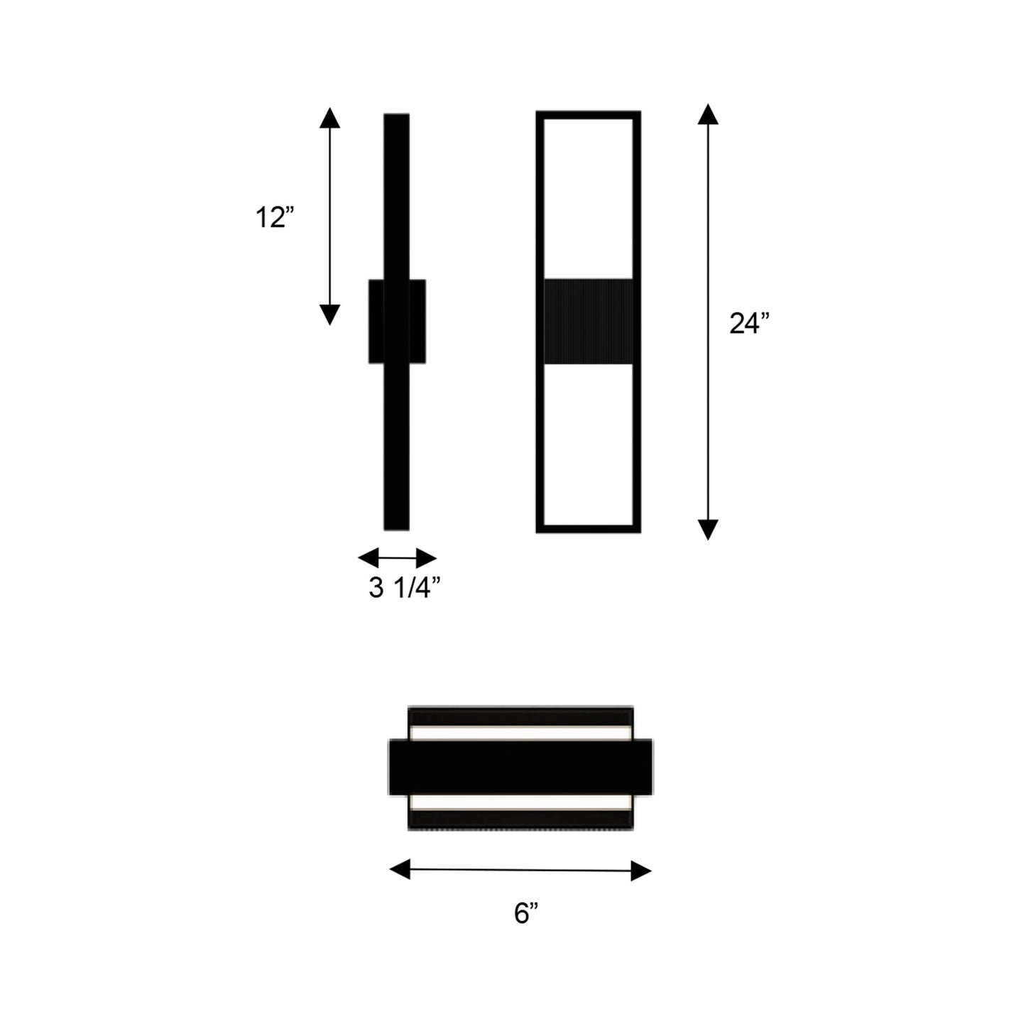 Miami Outdoor LED Wall Light - line drawing.