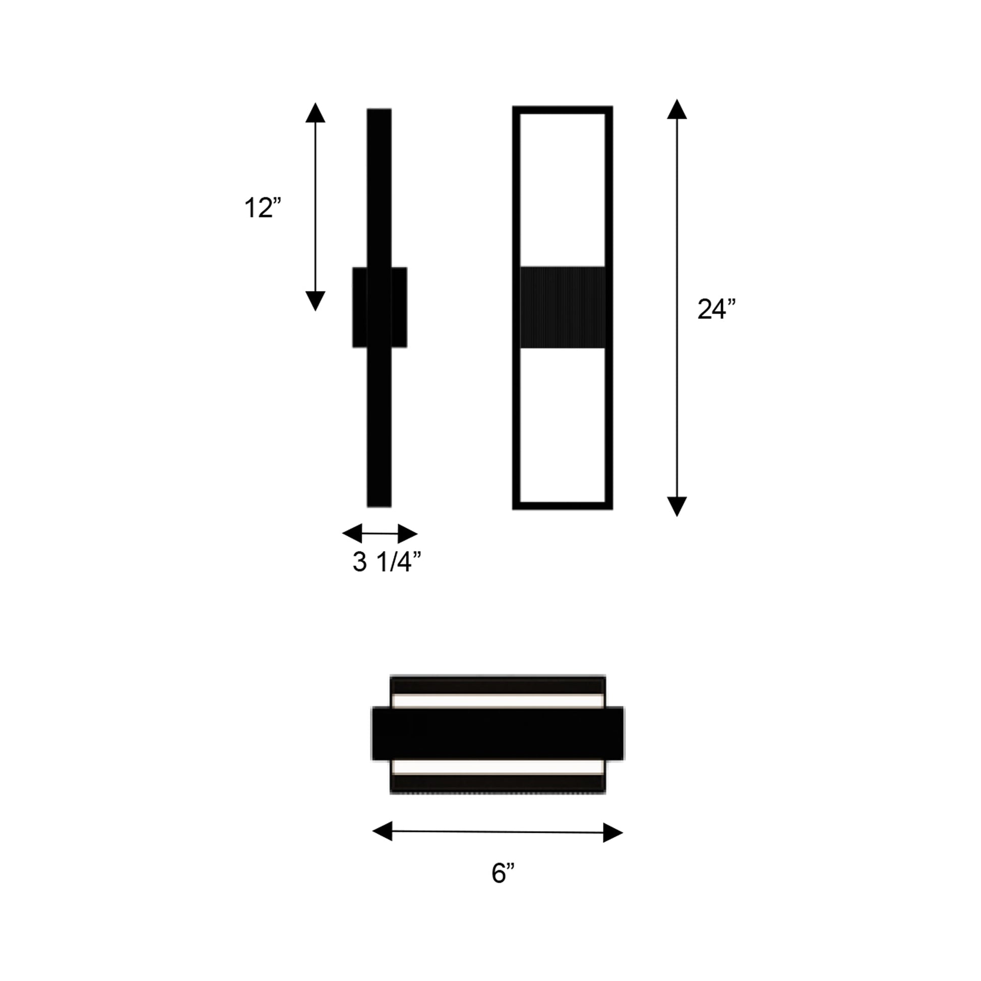 Miami Outdoor LED Wall Light - line drawing.