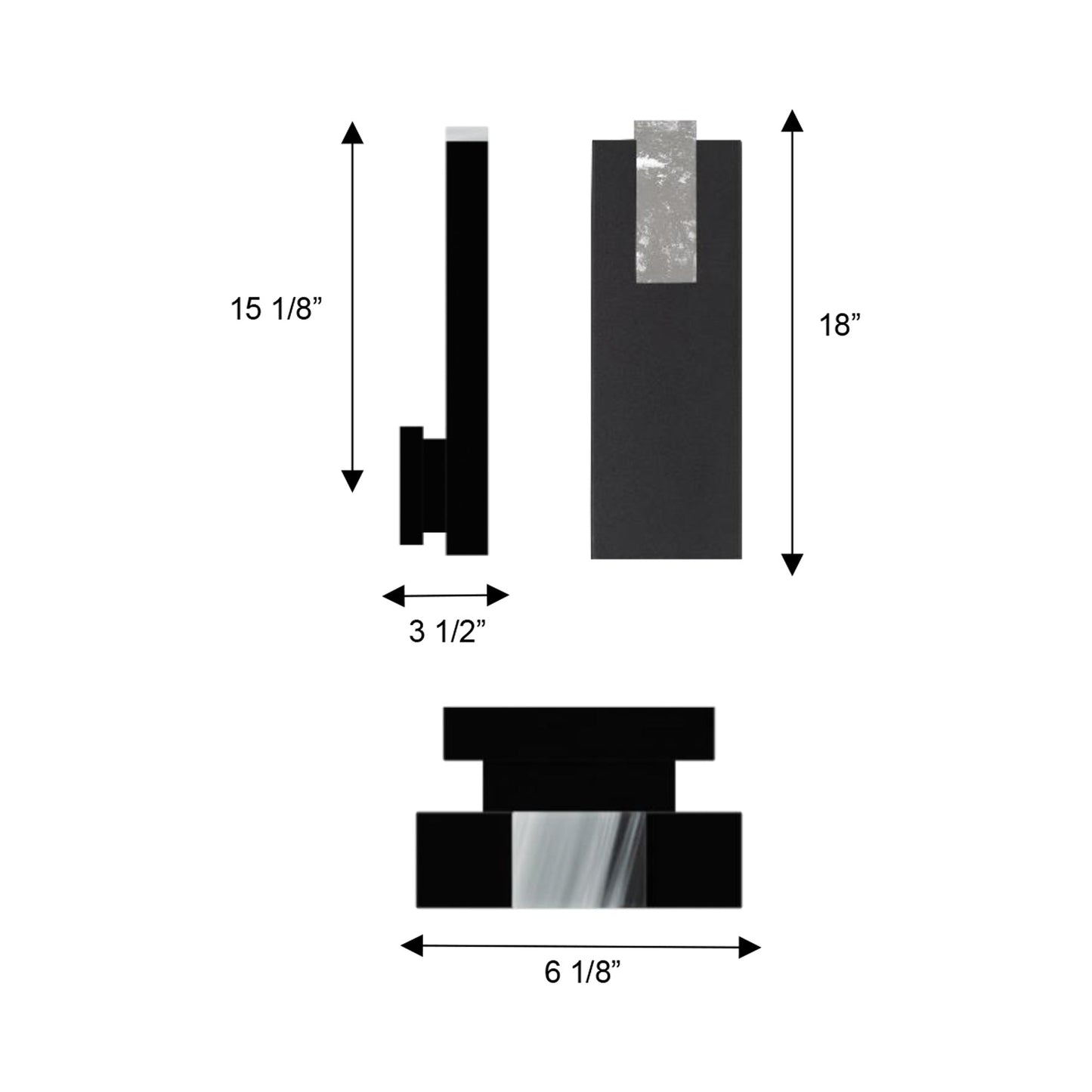 Mille Outdoor LED Wall Light - line drawing.