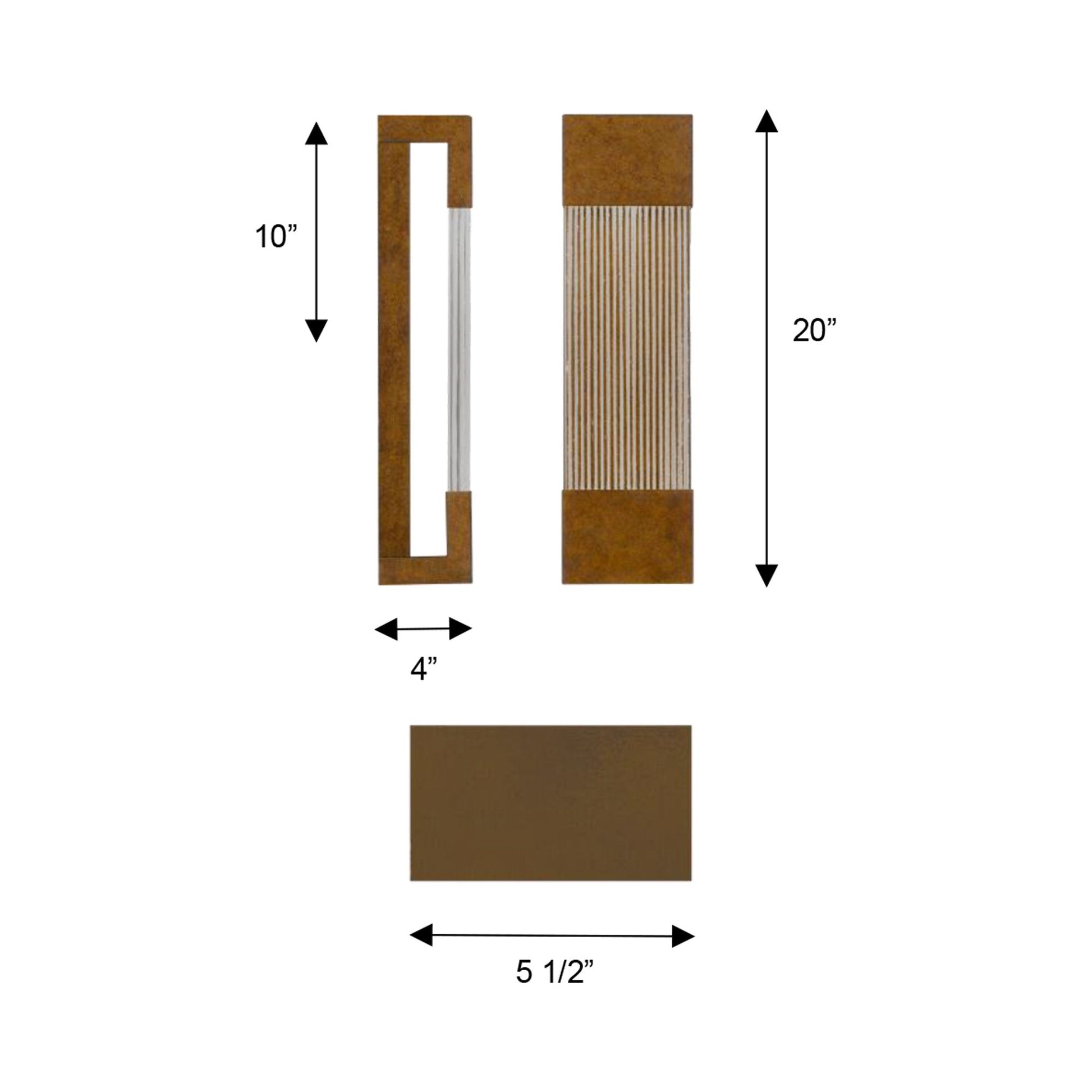 Mystic Outdoor LED Wall Light - line drawing.