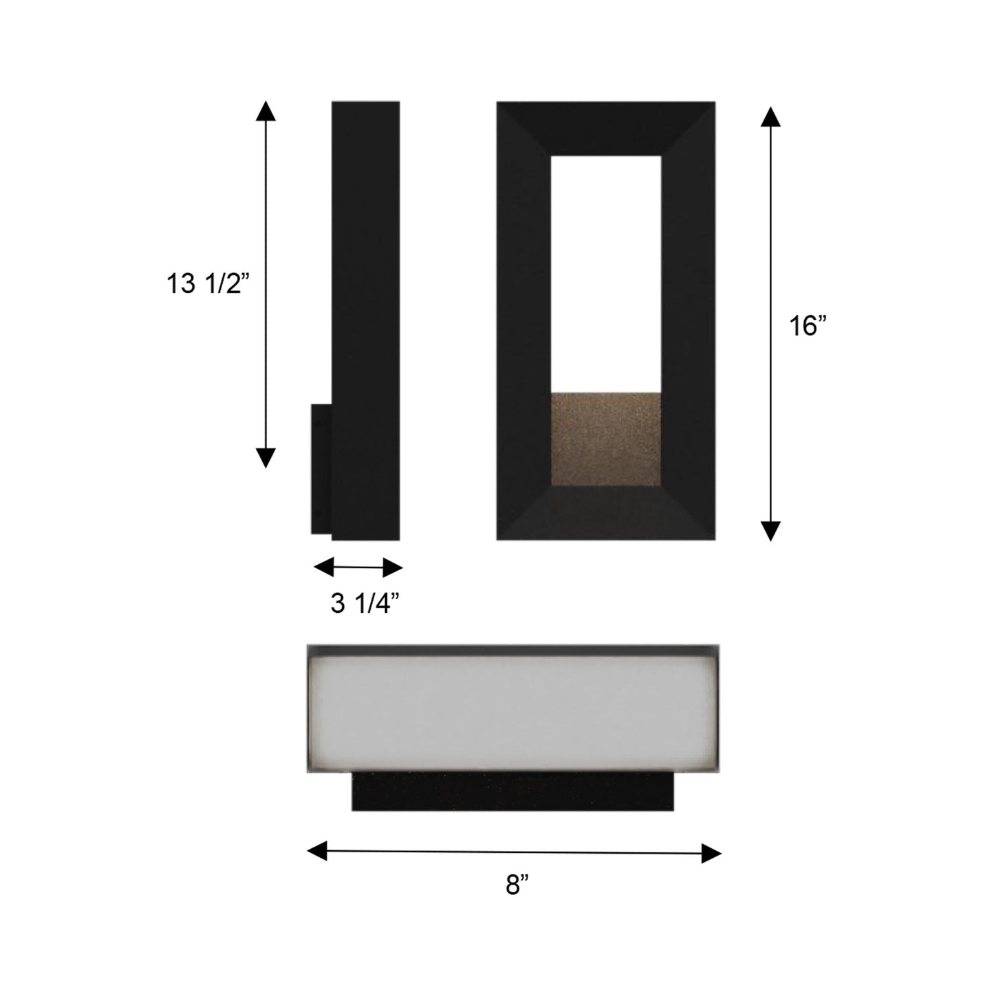 Paletto Outdoor LED Wall Light - line drawing.