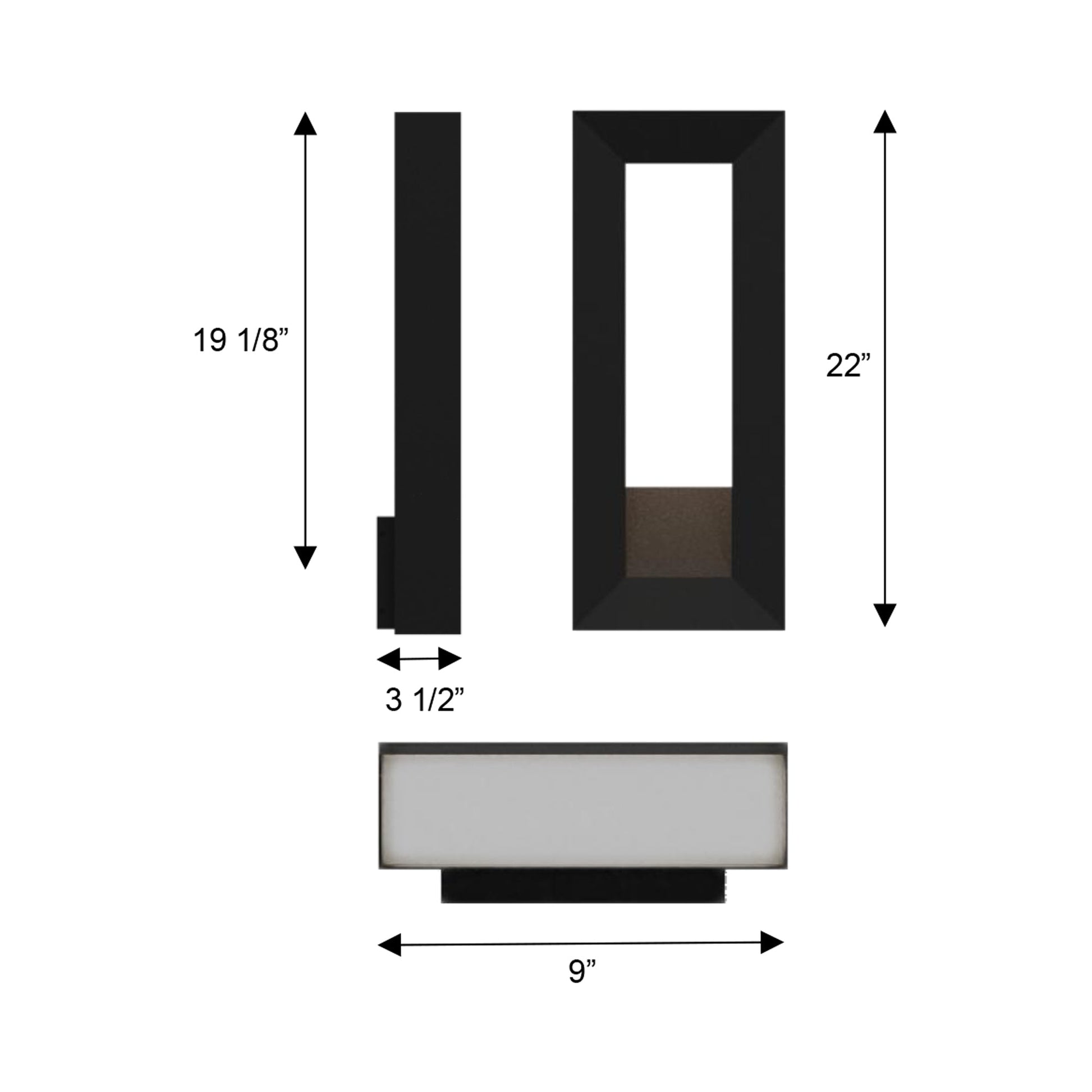 Paletto Outdoor LED Wall Light - line drawing.