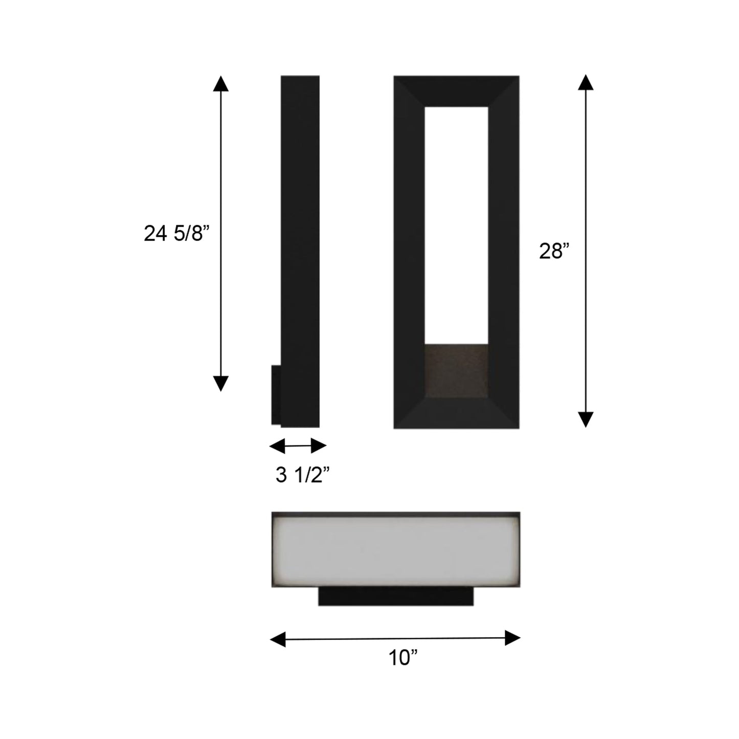Paletto Outdoor LED Wall Light - line drawing.