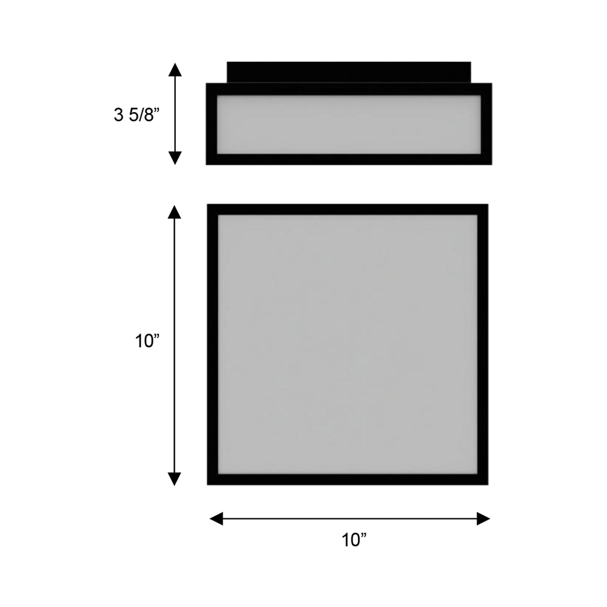 Panel Square Outdoor LED Flush Mount Ceiling Light - line drawing.