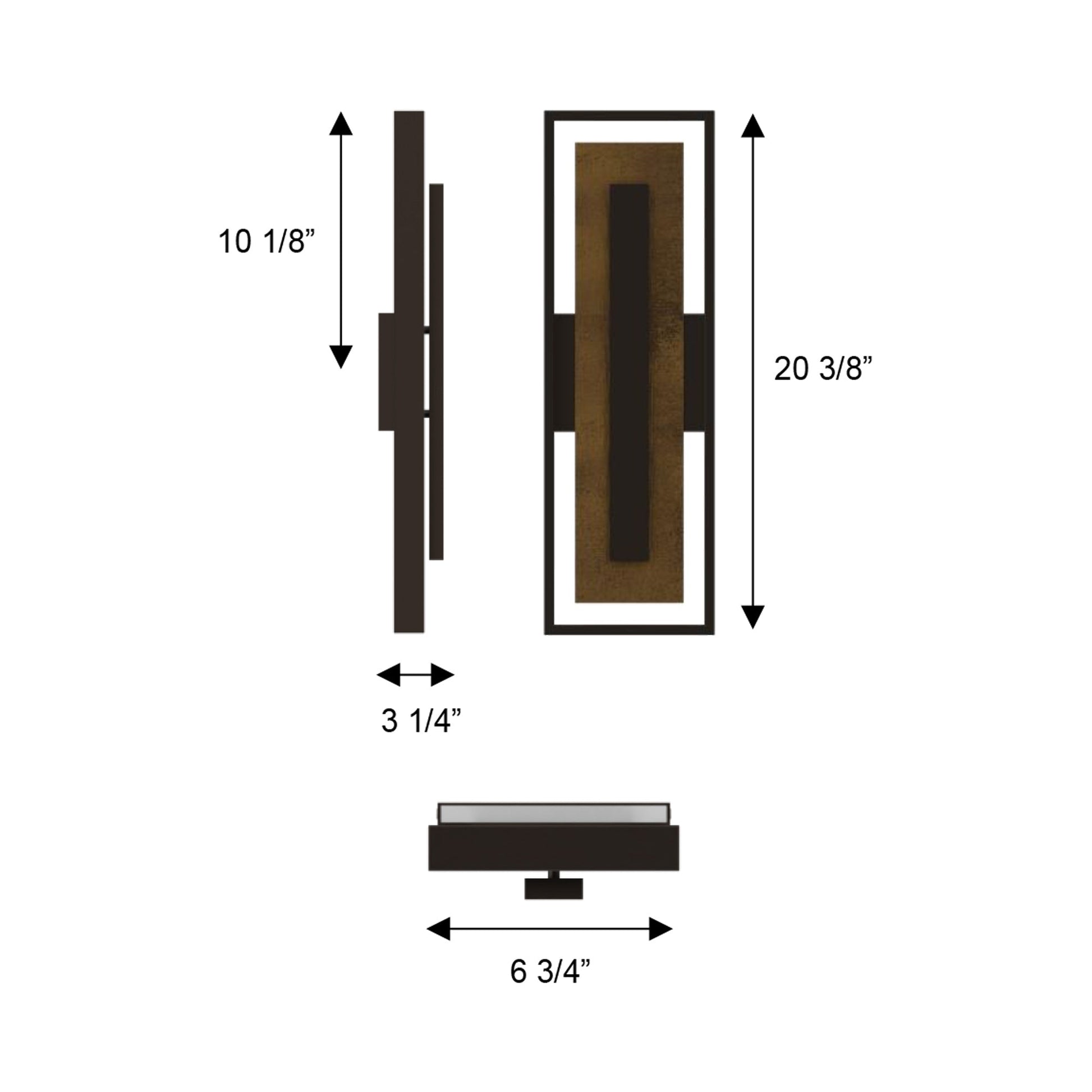 Panels Outdoor LED Wall Light - line drawing.