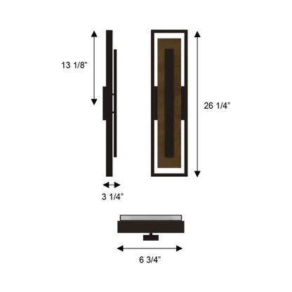 Panels Outdoor LED Wall Light - line drawing.