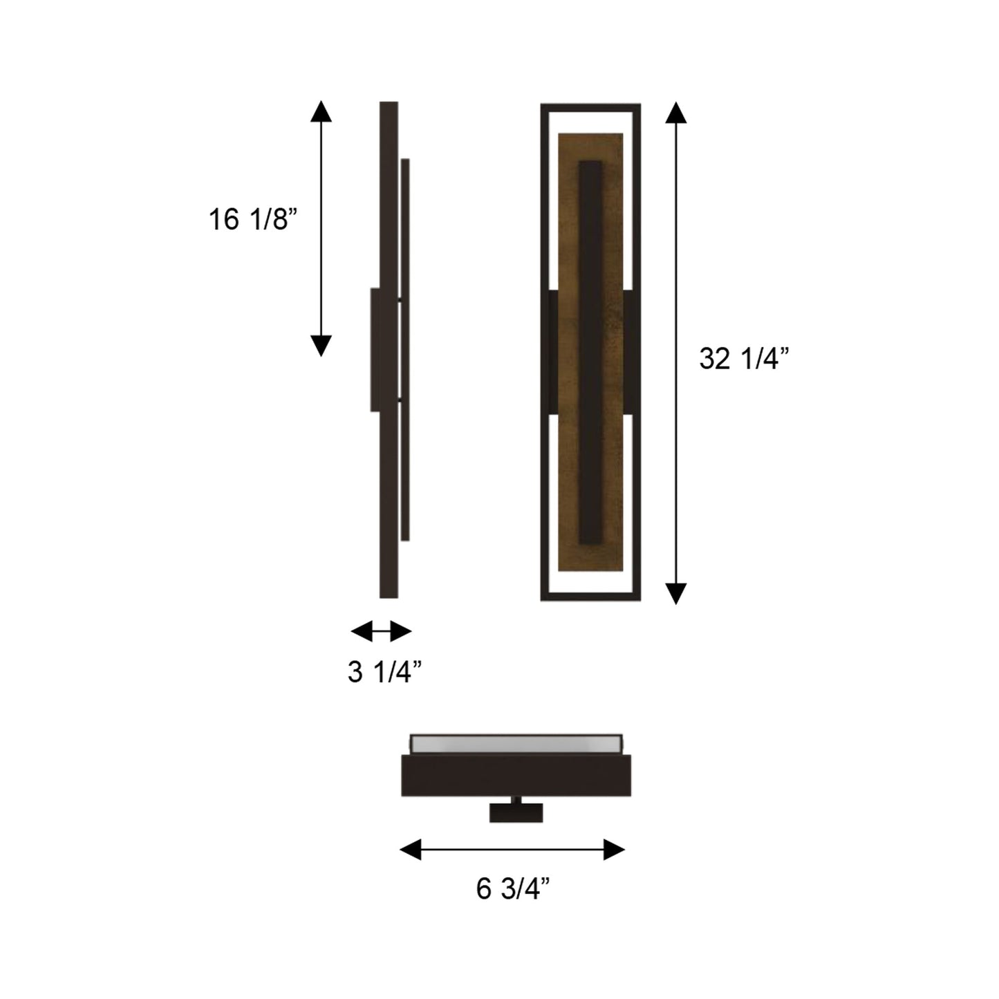 Panels Outdoor LED Wall Light - line drawing.