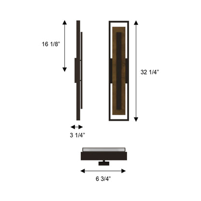Panels Outdoor LED Wall Light - line drawing.