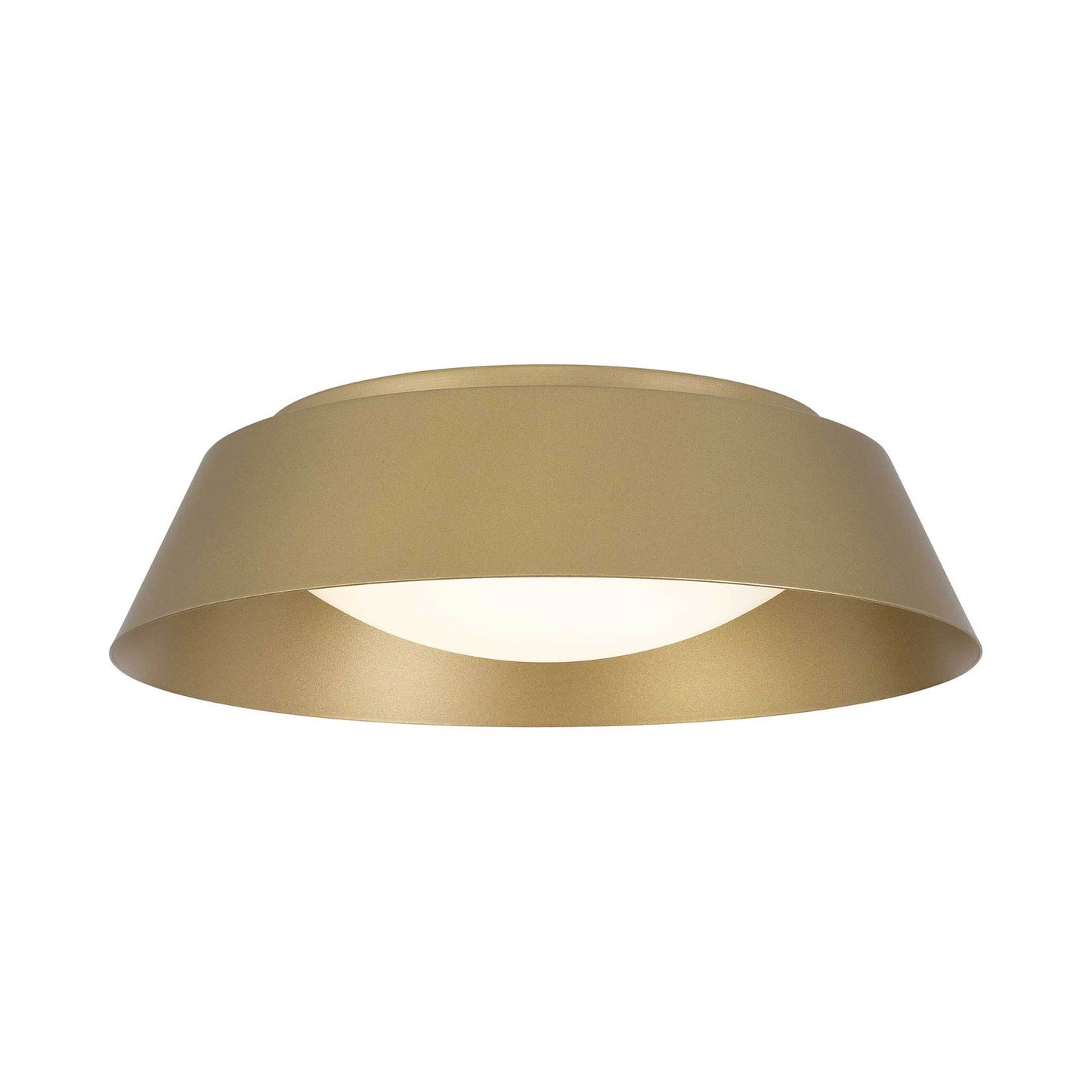 Pez Outdoor LED Flush Mount Ceiling Light in Painted Brass (15-Inch).