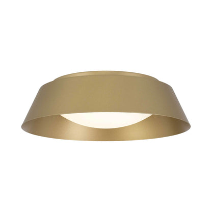 Pez Outdoor LED Flush Mount Ceiling Light in Painted Brass (15-Inch).