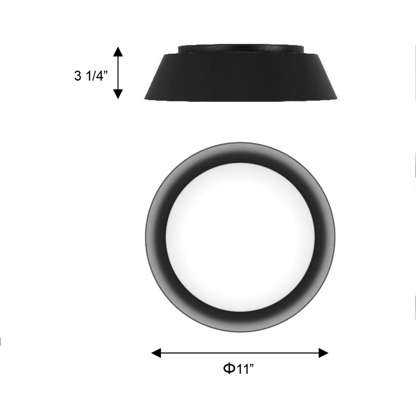 Pez Outdoor LED Flush Mount Ceiling Light - line drawing.