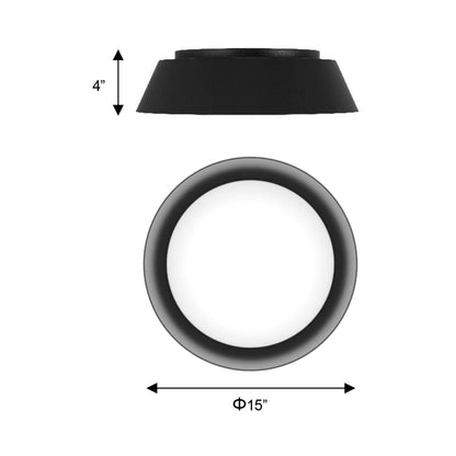 Pez Outdoor LED Flush Mount Ceiling Light - line drawing.