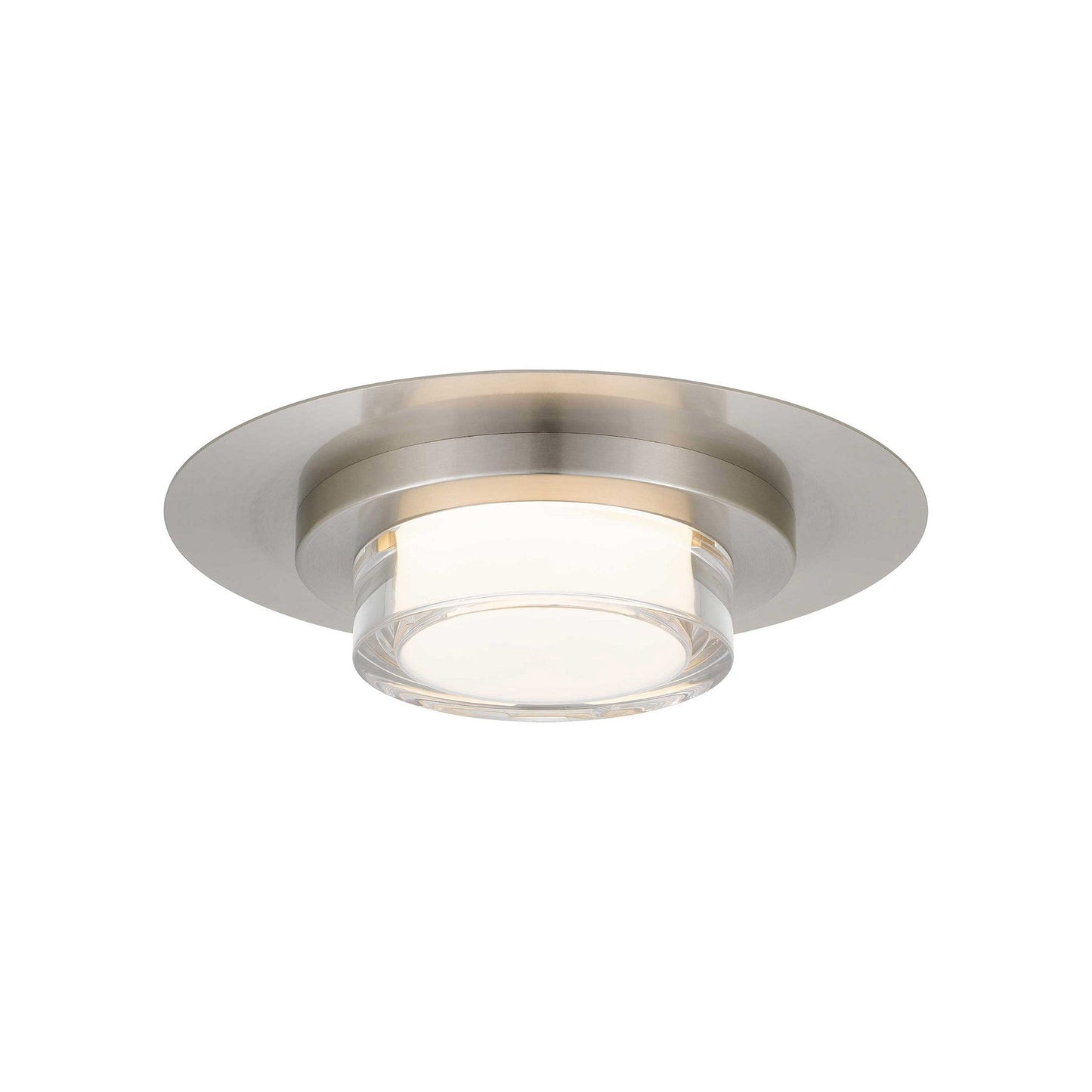 Plate Outdoor LED Flush Mount Ceiling Light in Brushed Aluminum (12-Inch).