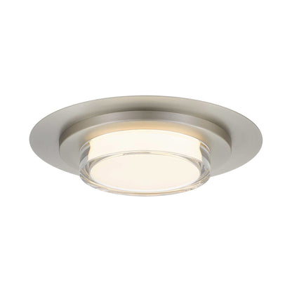 Plate Outdoor LED Flush Mount Ceiling Light in Brushed Aluminum (16-Inch).