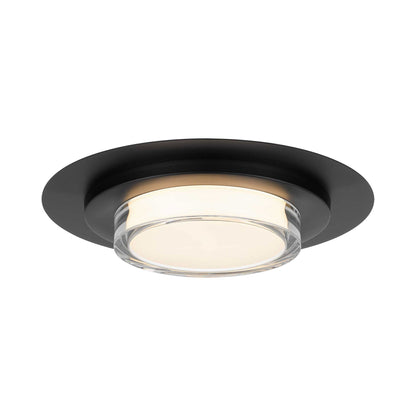 Plate Outdoor LED Flush Mount Ceiling Light in Sand Black (16-Inch).